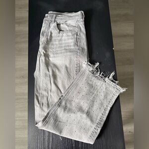American Eagle Charcoal Jeans With Rhinestoned Bottoms!